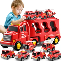 WizKidz Kids Fire Truck Toy Friction Car Powered Car Toy for 1 to 6 Years Old Transport Truck Gift for 3+ Years Old Boys & Girls