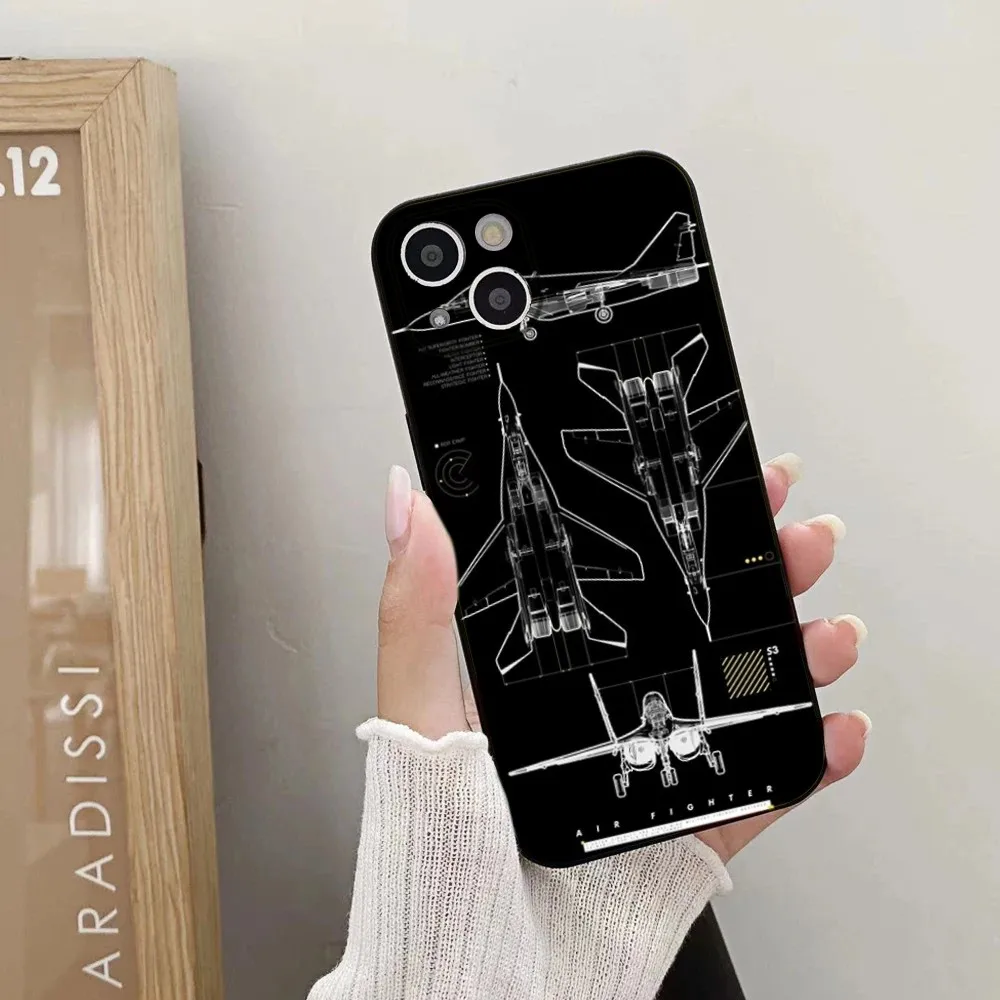 Aircraft Helicopter Airplane Pilot Fly Phone Case For iPhone 15,14,13,12,11 Plus,Pro,Max,XR,XS,X,7,8 Plus,SE,Mini Silicone Soft