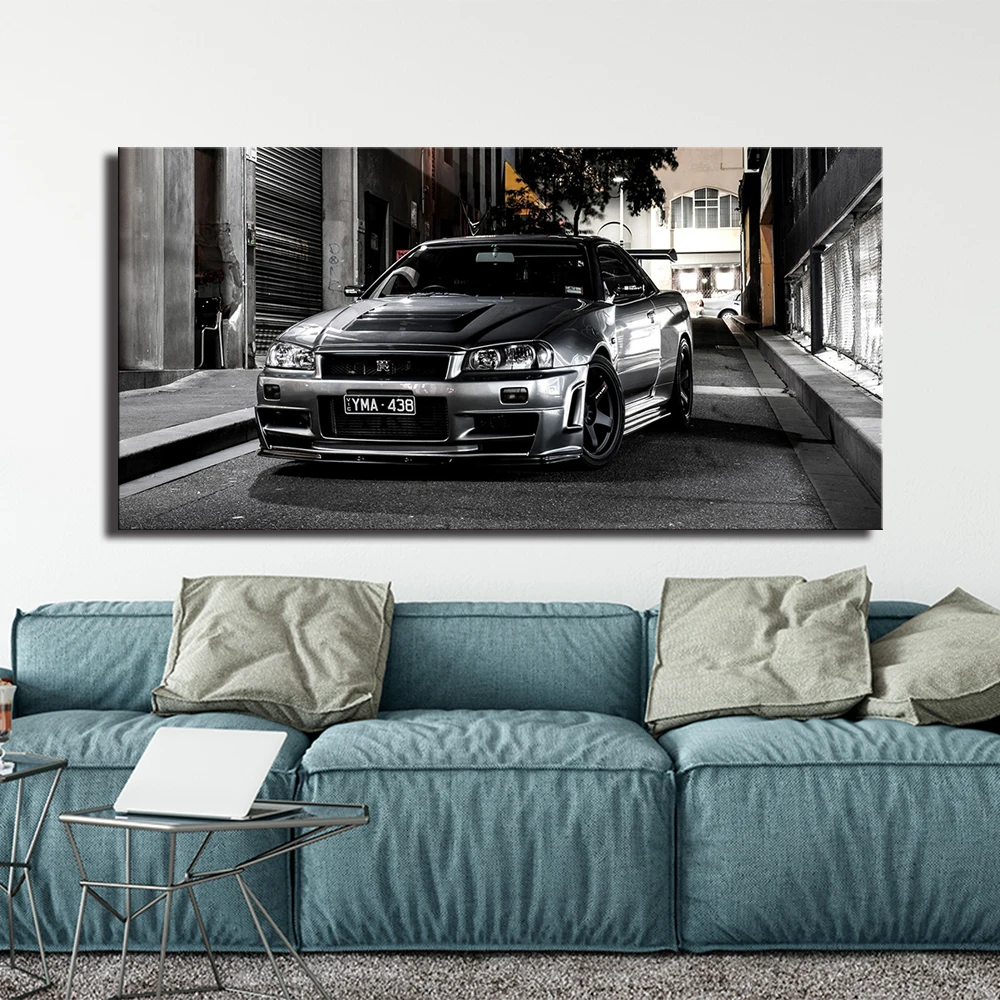 Nissan Skyline GTR Sports Car Mural Posters on the Wall Art Print Pictures Canvas Paintings for Living Room Bedroom Home Decor