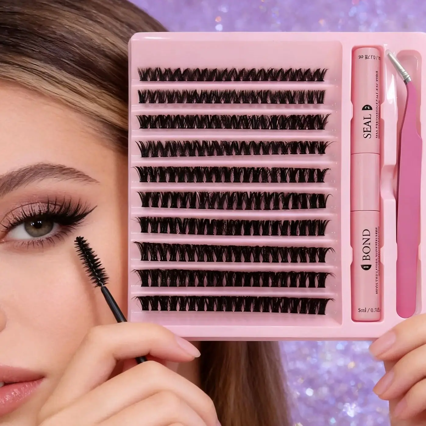 Gilde Babe 200pcs Cluster Lashes 9-16mm Individual Lashes Extensions Natural Look Lashes D Curl Fluffy Cluster Lashes