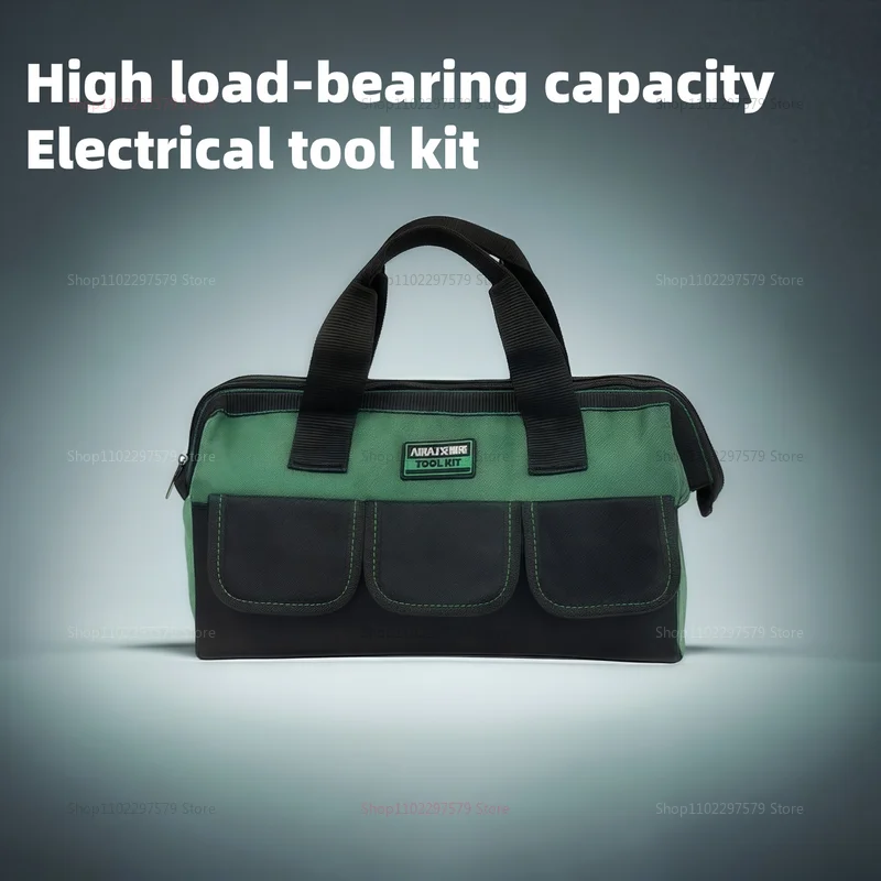 حقيبة أدوات كهربائي شديدة التحمل، حقيبة مقاومة للماء مع جيوب متعددة، حقيبة تخزين محمولة للبناء ورشة العمل