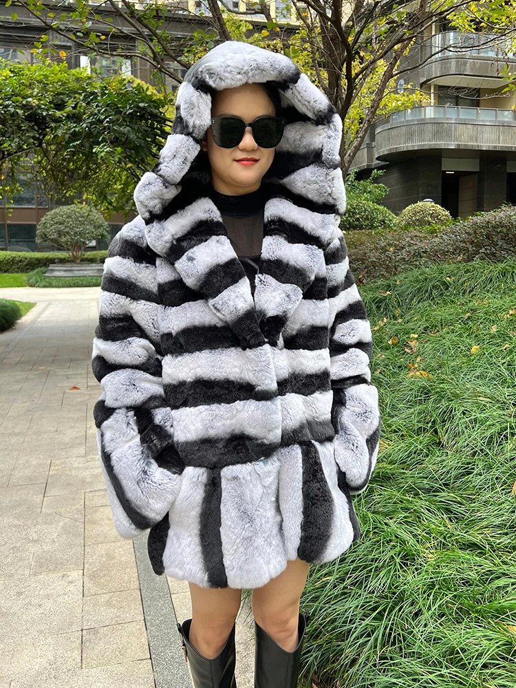 2026 Damen-Jacke, beste Qualität, luxuriös, echtes Rex-Kaninchenfell, Herbst-Winter-Parka, echter Pelzmantel mit Baumwollfüllung, gewebter Außenseite