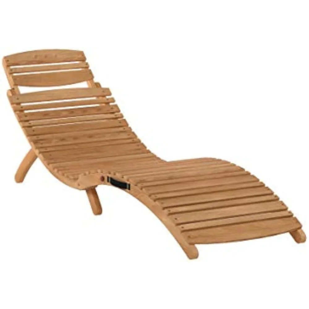 Conjunto de madeira ao ar livre Chaise Lounge, amarelo natural, Conjunto 2 pcs