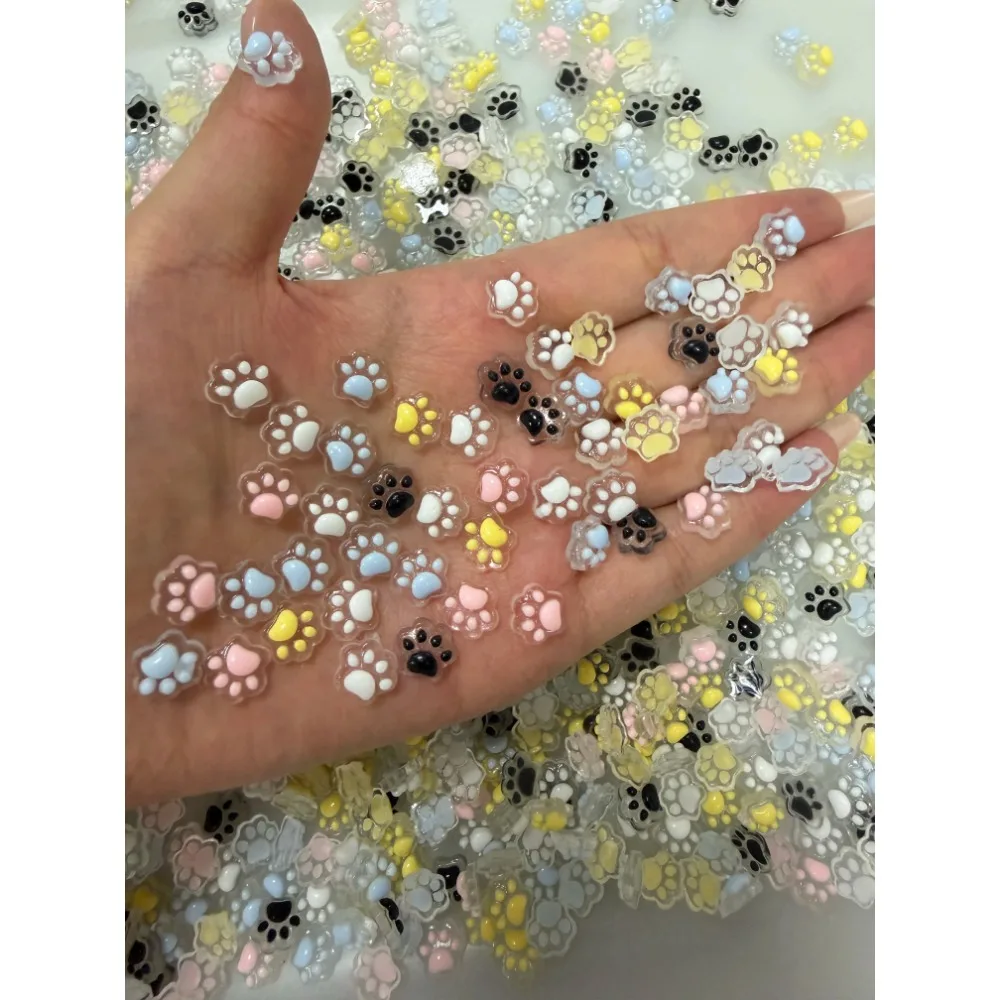 20 Stück 3D Leuchtende Katzenpfoten-Nagelcharms Niedliche Harz-Katzenpfoten Y2K Nagelkunst-Dekorationen DIY Haarspangen-Bastelzubehör – Detail 4