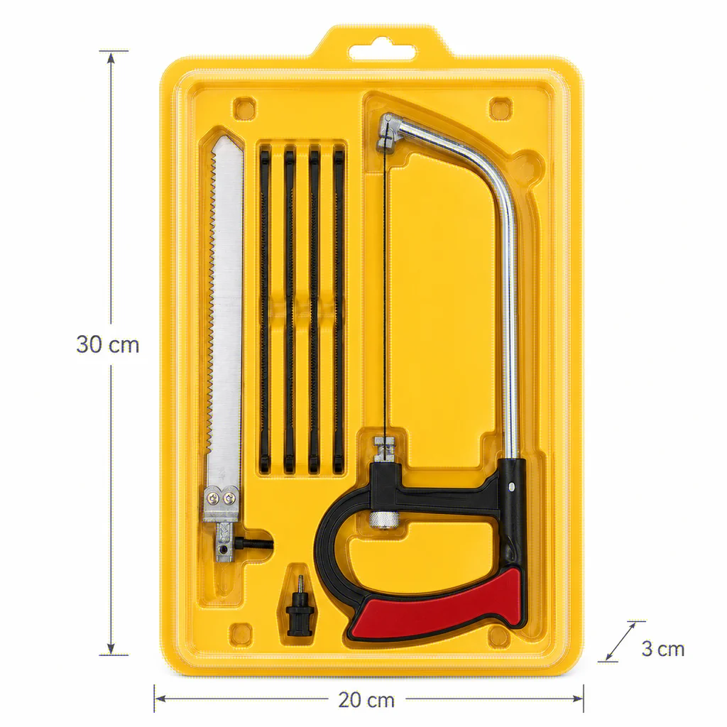 8in1 Multi-Purpose Hand Saw Kit with 6 Blades for Woodworking Metalworking Glass Cutting - DIY Steel Saw Tool for Model Hobby - view 5
