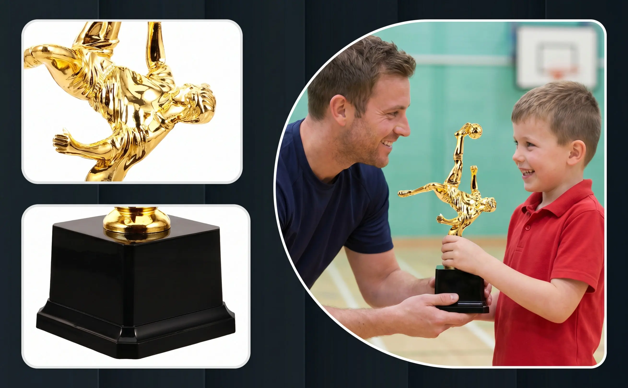 Delicate Soccer Trophy Decorative Award for Competitions Parties Events School Sports Football Match Prize Plastic Athlete