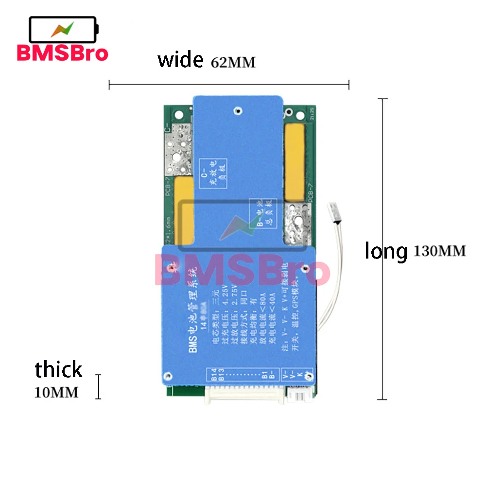 BMS 14S 52V 50A litowo-jonowy akumulator litowy Balancer Charge Board z regulacją temperatury Charge Discharge Protect dla roweru elektrycznego