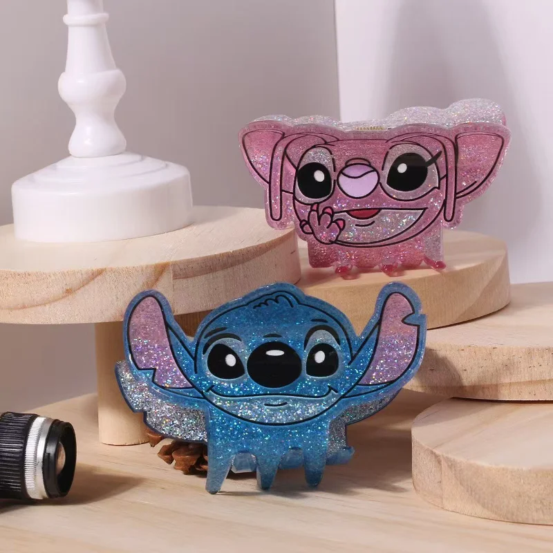 

Disney Stitch Ангел Заколка для волос Милый мультфильм Аниме Блестящая пудра в форме когтей Аксессуары для волос Девушка Фестивали Подарок на день рождения