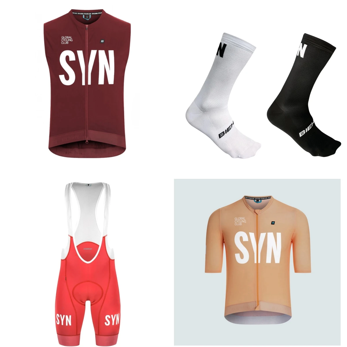 Summer short sleeve Bicycle suit 2026 Black Blue SYN convenient cycling Jersey and bib shorts 4-piece set image 3