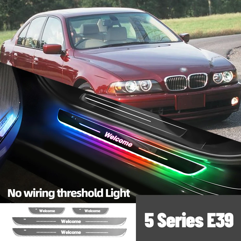 

For BMW 5 Series E39 1995-2003 2000 2001 2002 Car Door Sill Light Customized Logo LED Welcome Threshold Pedal Lamp Accessories