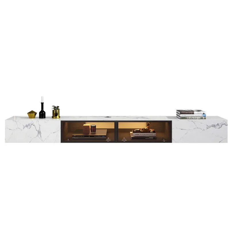 Slate TV cabinet, coffee table combination, living room wall-mounted floor cabinet, TV set floating cabinet