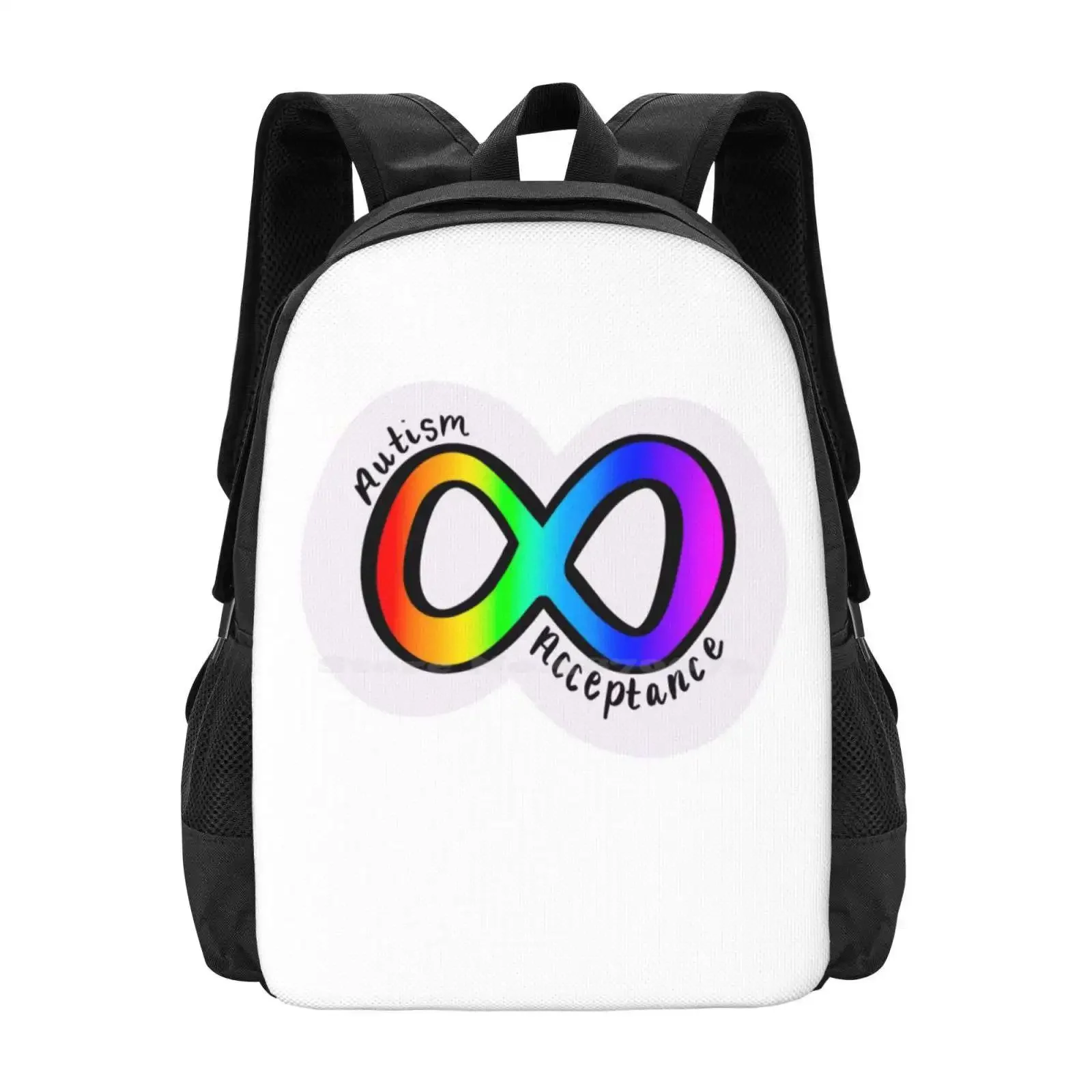 

Autism Acceptance Infinity Hot Sale Schoolbag Backpack Fashion Bags Rainbow Infinity Autism Infinity Symbol Cmu Slhc 5K Autism