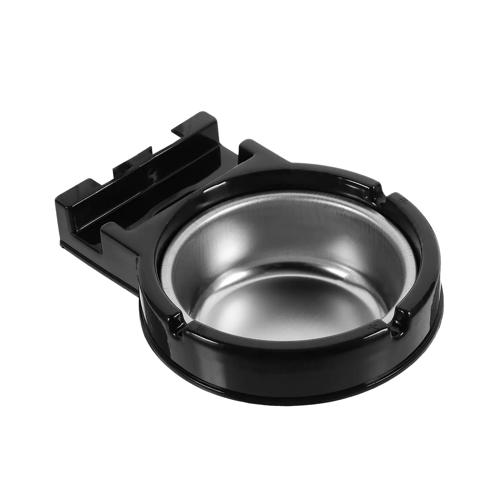 

Wall Mounted Ashtray Black Stainless Steel Holder Home Bathroom Commercial Outdoor Space Saving Metal Storage