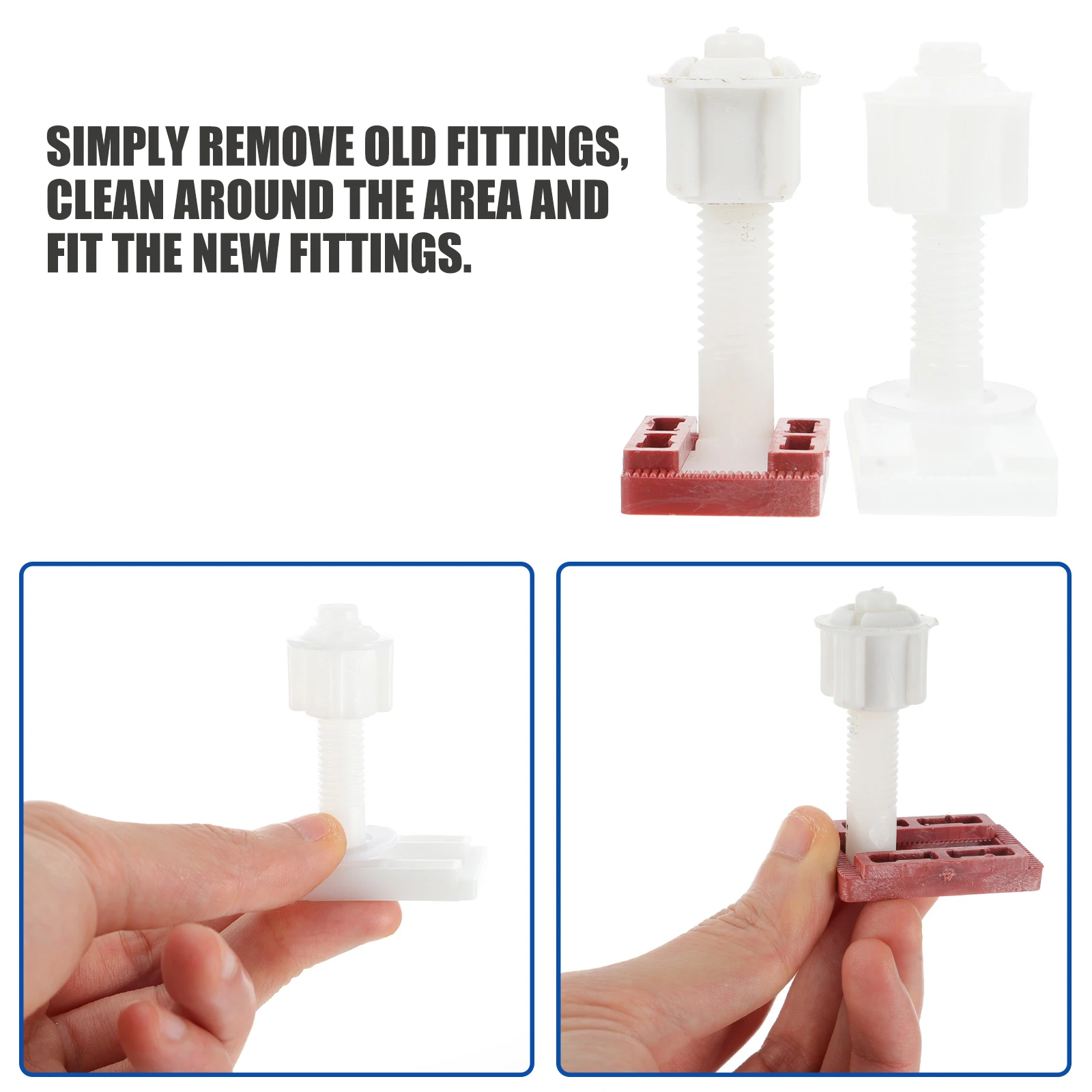 

Toilet Seat Screws 3.6cm 4cm 5cm Plastic Hinges Bolts Fittings Kit Installation Replacement Sturdy Durable Suitable Most Seats