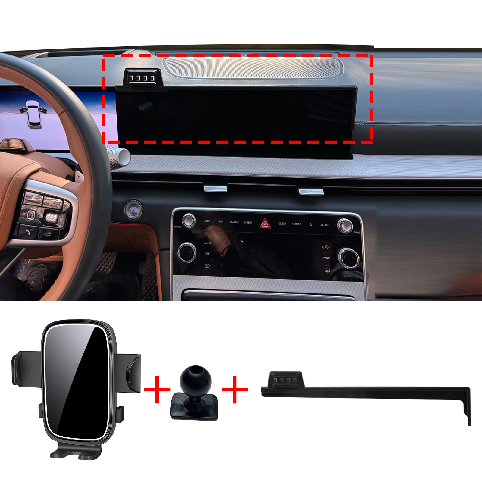 

for GENESIS GV70 / GV80 2025 2026 2027 Specific Dashboard Navigation Phone Holder Mount Design Car​​ accessoires