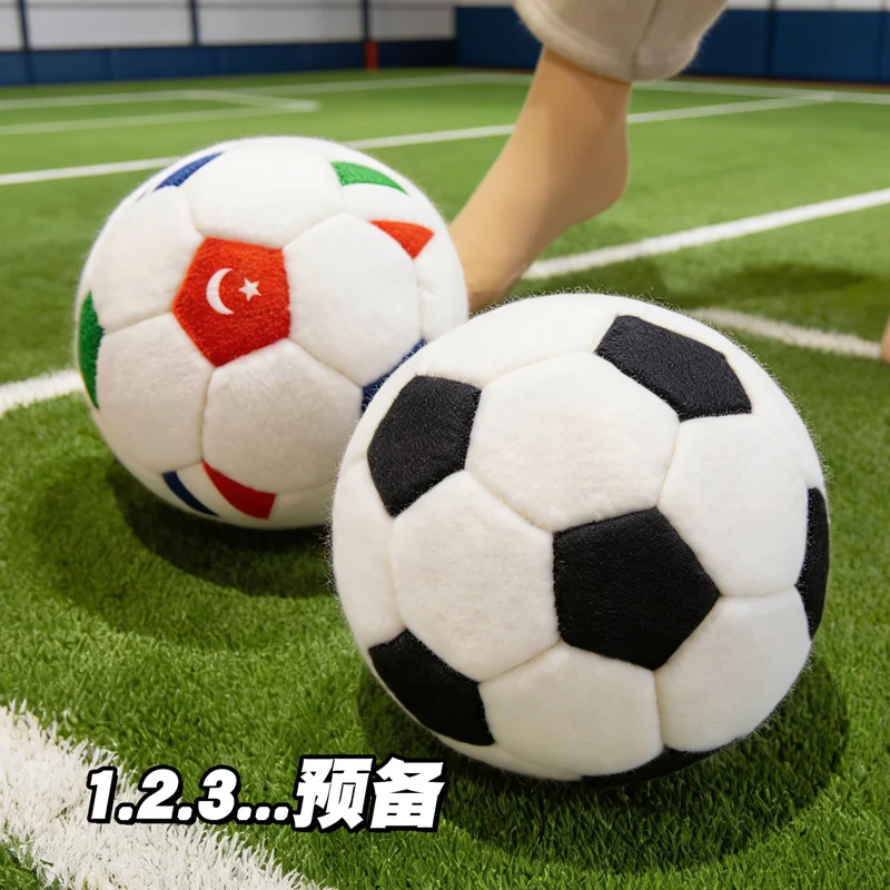 Peluche de balón de fútbol suave para niños – Almohada decorativa - imagen 3