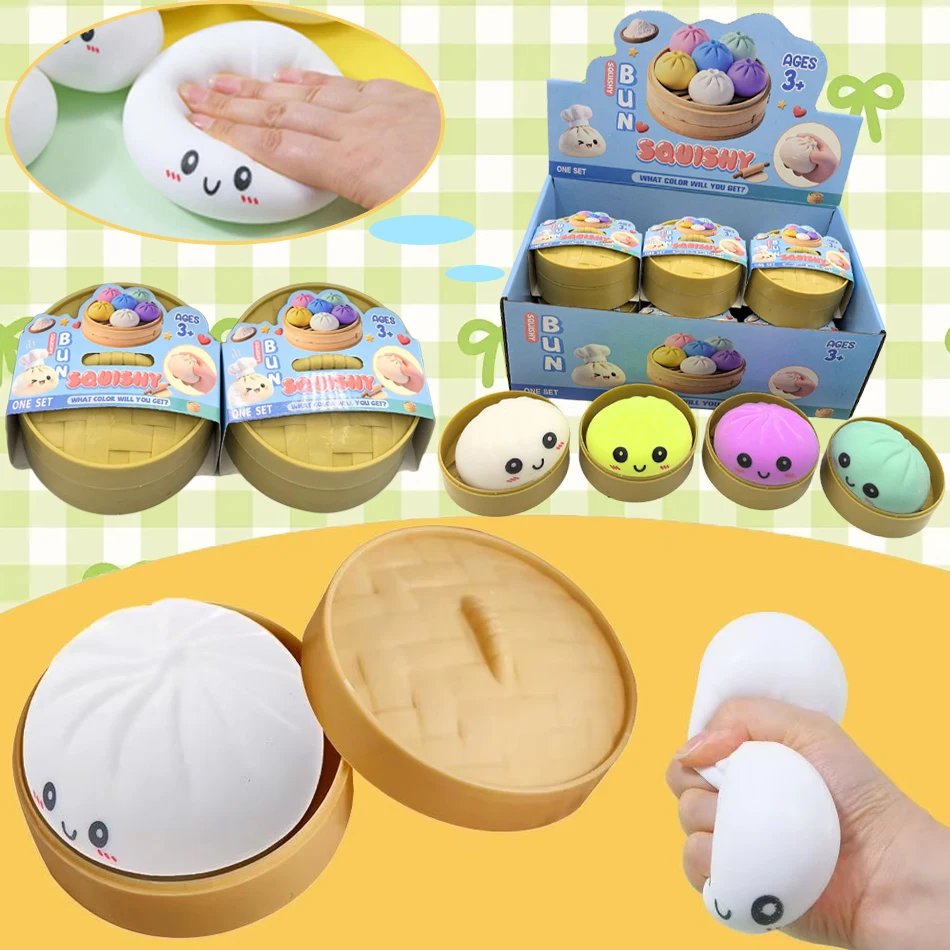 NEW Stress Relief Toy-Simulated Dumpling & Baozi,Reusable Low Rebound Sensory Dough Ball For Relieve Anxiety & Relaxation