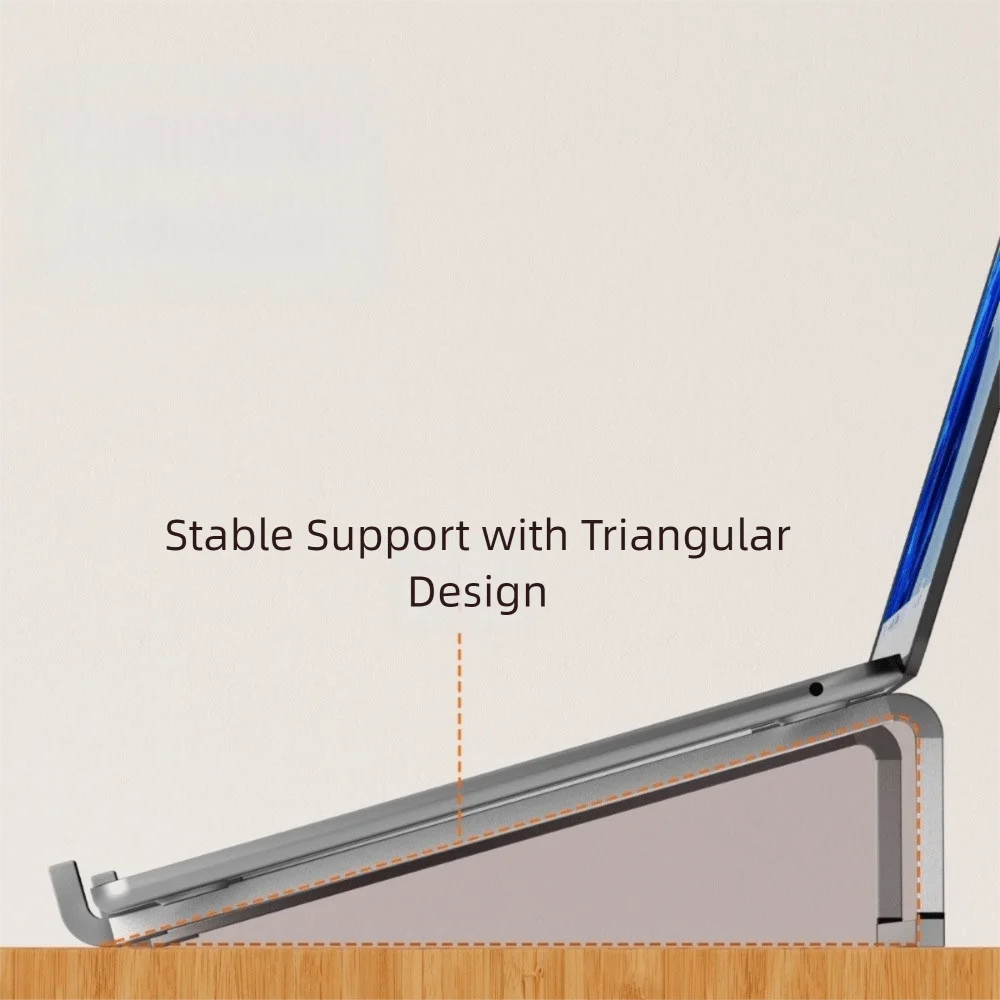 Aluminum Alloy Foldable Laptop Stand Height Increase Adjustable Notebook Bracket Anti Slip Heat Dissipation