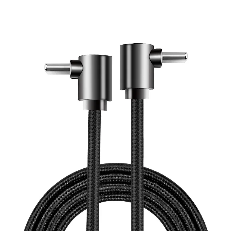 60W Typ-C Nylon-geflochtenes Datenkabel, 90-Grad-Winkelkabel, USB-C-auf-USB-C-PD-Kabel für iPhone 17 Pro, Samsung, schnelle Ladekabel