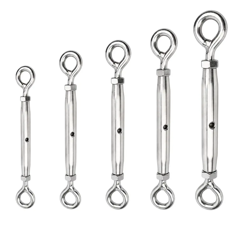 304 Stainless Steel OO Close Type Turnbuckle Adjustable M5 M6 M8 M10 M12 M14 M16 M20 Wire Rope Tensioner Sturdy Rust Proof