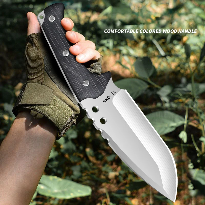 1pc，Outdoor straight knife, body knife survival, field trip camping straight knife, portable high-hardness knife, hunting knife