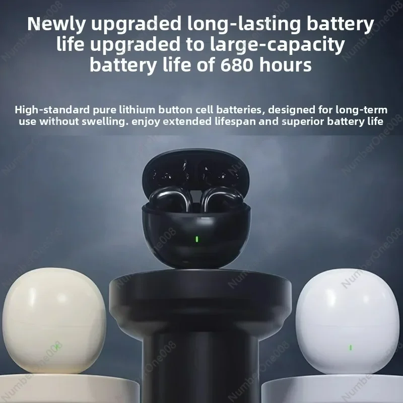 Ear Clip Wireless Earbuds with Noise Cancellation - 40H Playtime Bluetooth Earphones, Secure Fit for Sports & Work