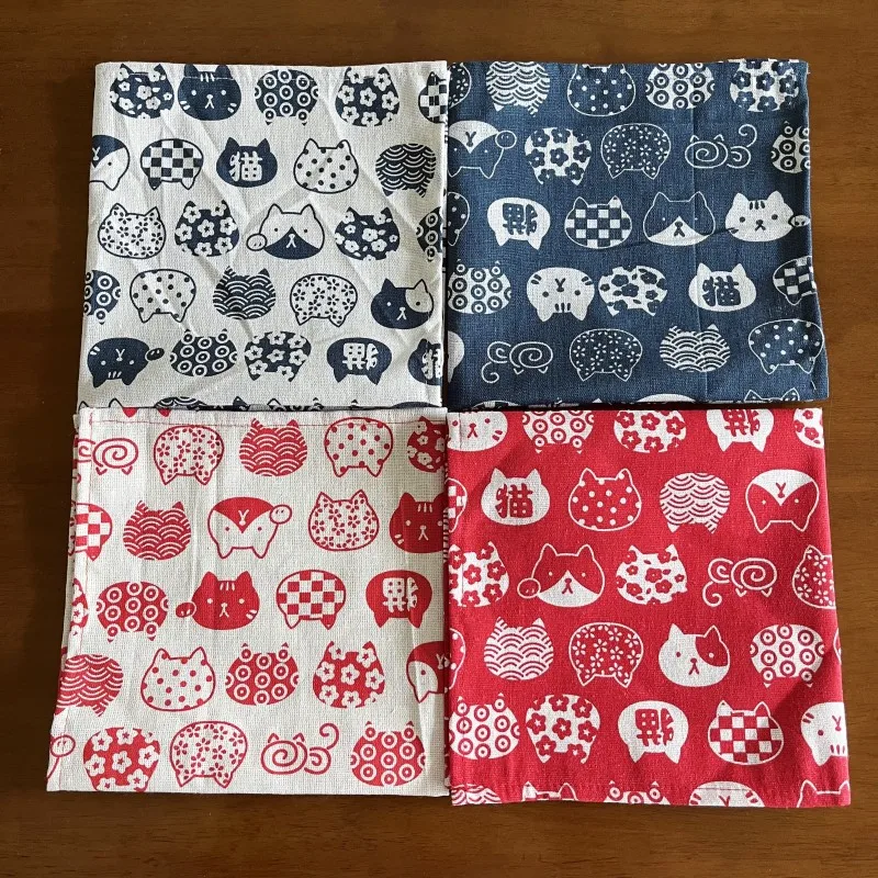 Hand Towel Multiple Sizes Japanese Handkerchief Furoshiki Bento Wrapping Cloth New Year Wedding Festival Gift Package Kerchief