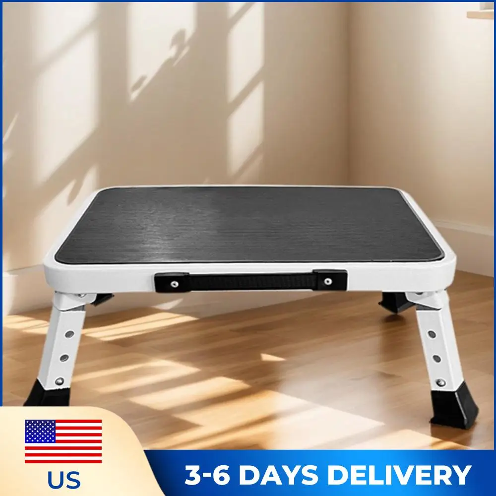 

Одношаговая складная лестница с широкими противоскользящими ступенями, усиленная, для дома, гаража, склада