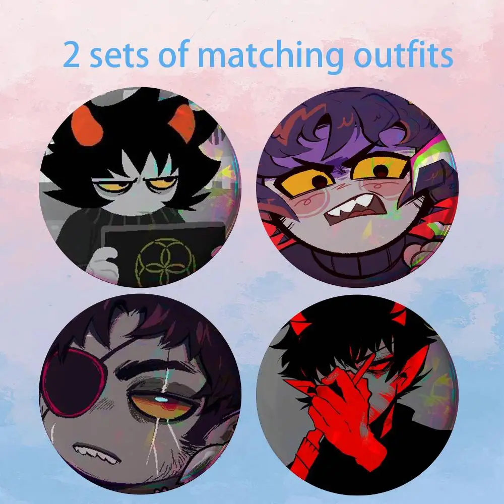 Homestuck K-Karkat Vantas 2 piece set Pins Creativity Printed Pictures Text Metal Lapel Badges Brooches Jewelry Gift
