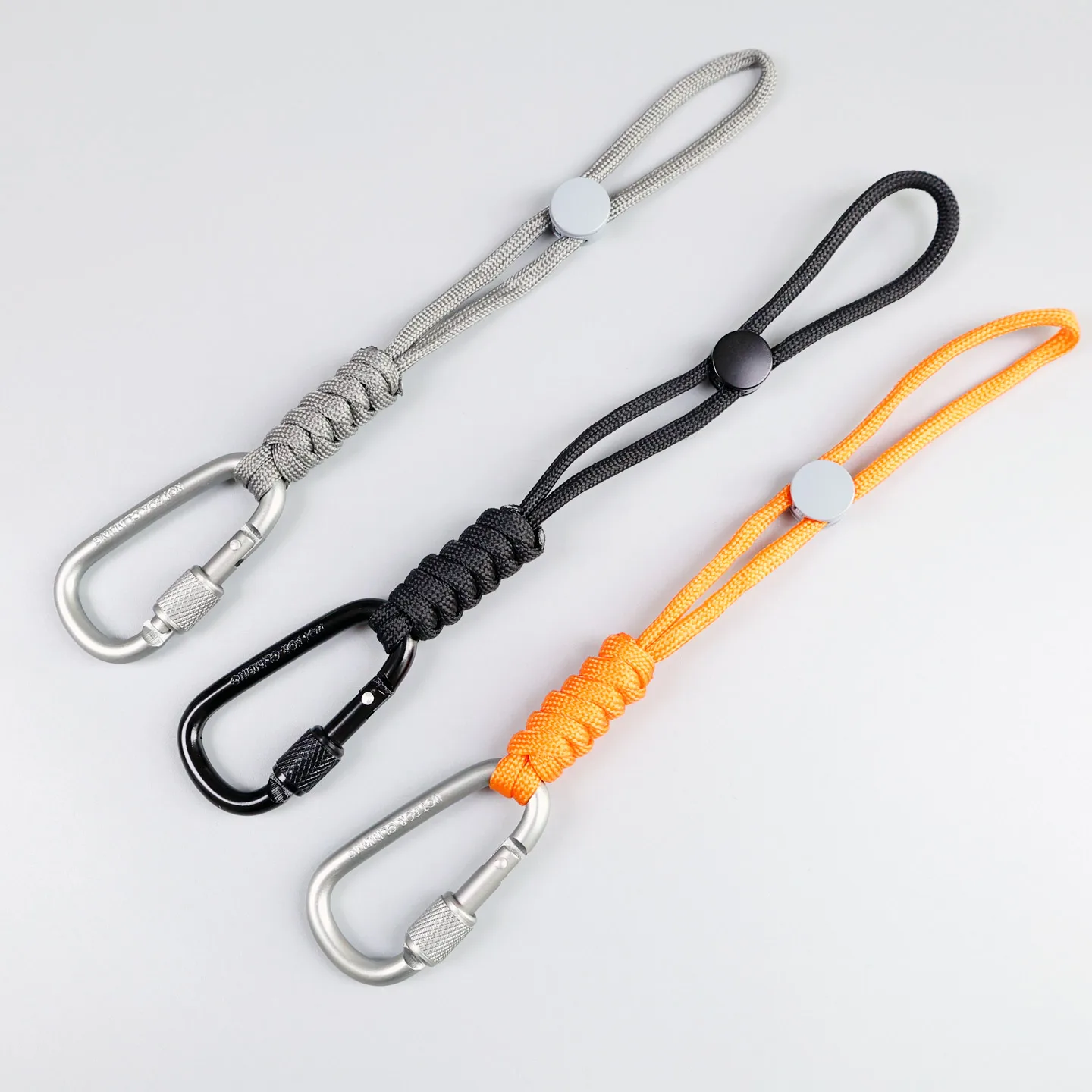 Hand-Woven Paracord Keychain Lanyard With D-Shaped Screw- Lock Carabiner Clip And Adjustable Elastic Buckle for Hanging