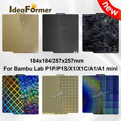 Bambulab Build Plate 257x257/184x184 Spring Steel Sheet Pei Peo H1H Pey Sheet A1 Mini X1C P1S build plate 3d Printer Bamboo Lab