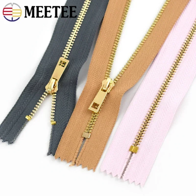 10/20Pcs 3# Meetee Metal Close-End Zipper 15/20/25/30cm Coat Pocket Zip Closure Slider Clothes Bag Making Zips Sewing Materials