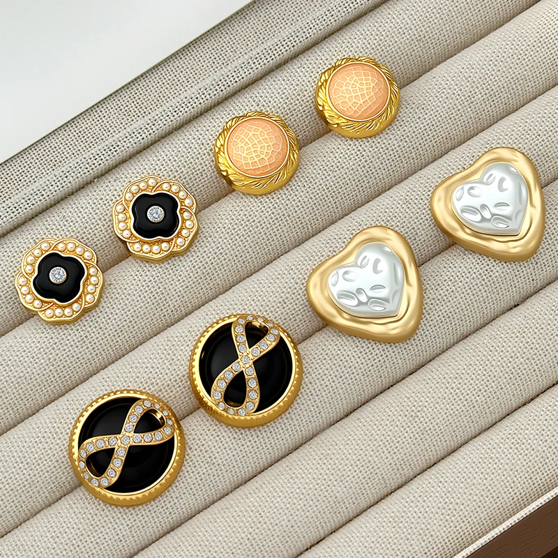 

Модные металлические встроенные пуговицы для рубашки с бриллиантами, швейные принадлежности, пуговицы для женской одежды, универсальные пуговицы на манжетах рубашки