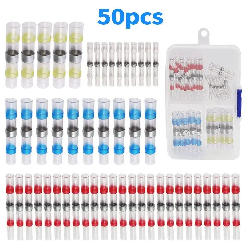 50PCS-Waterproof Solder Ring Heat-Shrinkable Intermediate Terminal for Quick Heat-Shrinkable Wiring