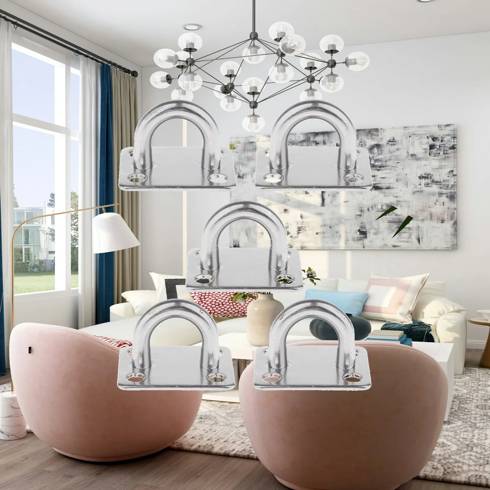 Multi Purpose Wall Mount Hook 304 Stainless Steel Ceiling Hook Hanger M5 for Hanging Chair Plants