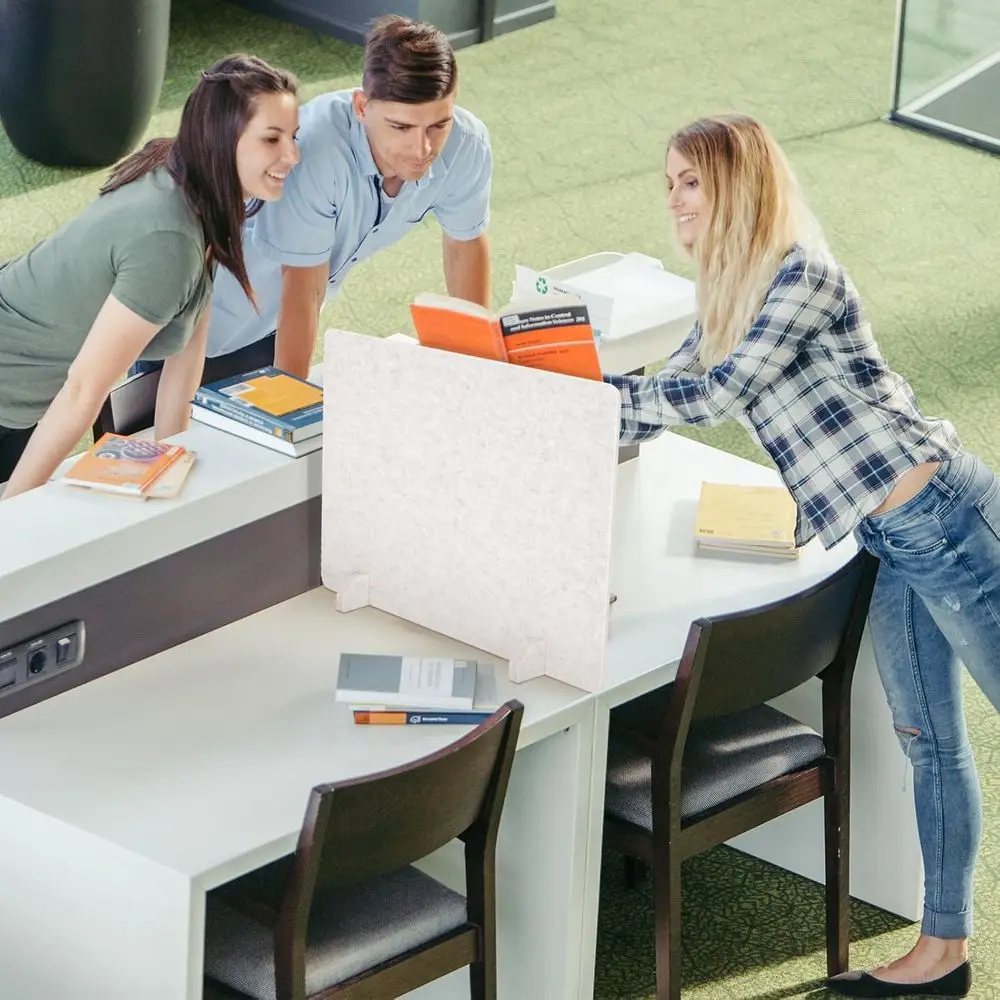 DOLLAR BOSS 2 قطعة فواصل مكتبية صوتية 24 بوصة × 20 بوصة، لوحات خصوصية قائمة بذاتها عازلة للصوت للطاولة، جزء سطح المكتب لتقليل الضوضاء #6