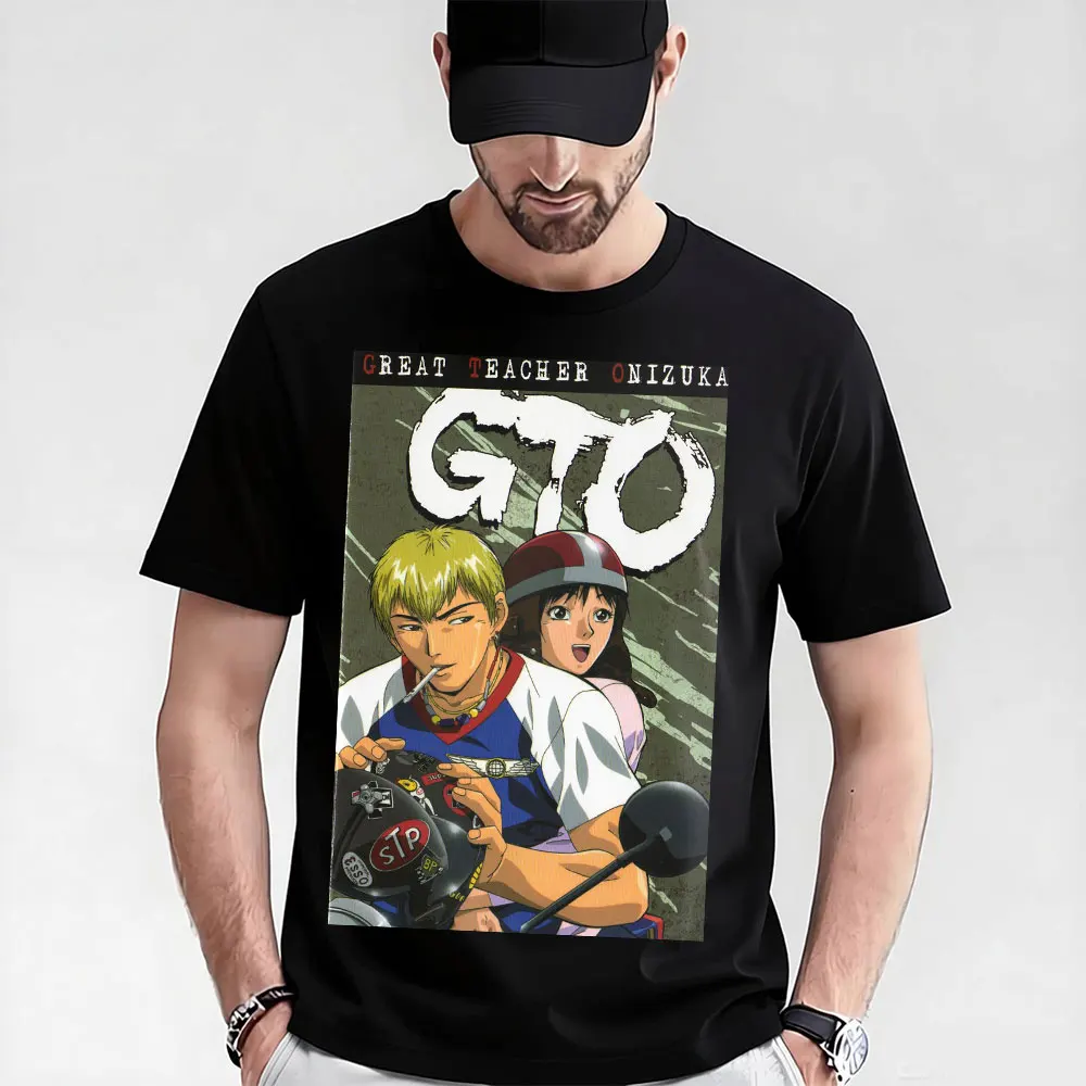 

0323 Great Teacher Onizuka Anime Gift t shirt 100% cotton printed clothing GTO Manga Graphic Tee Y2K clothes Large size Tops