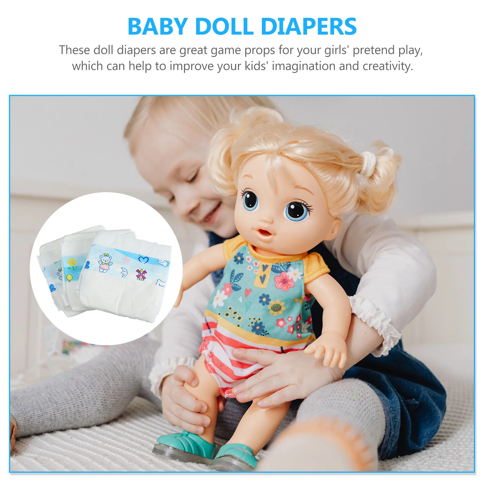 3 Pcs Dressing Diaper Pretend Play Nappies Dolls Decorative Diapers For Plastic Accessories Baby Child