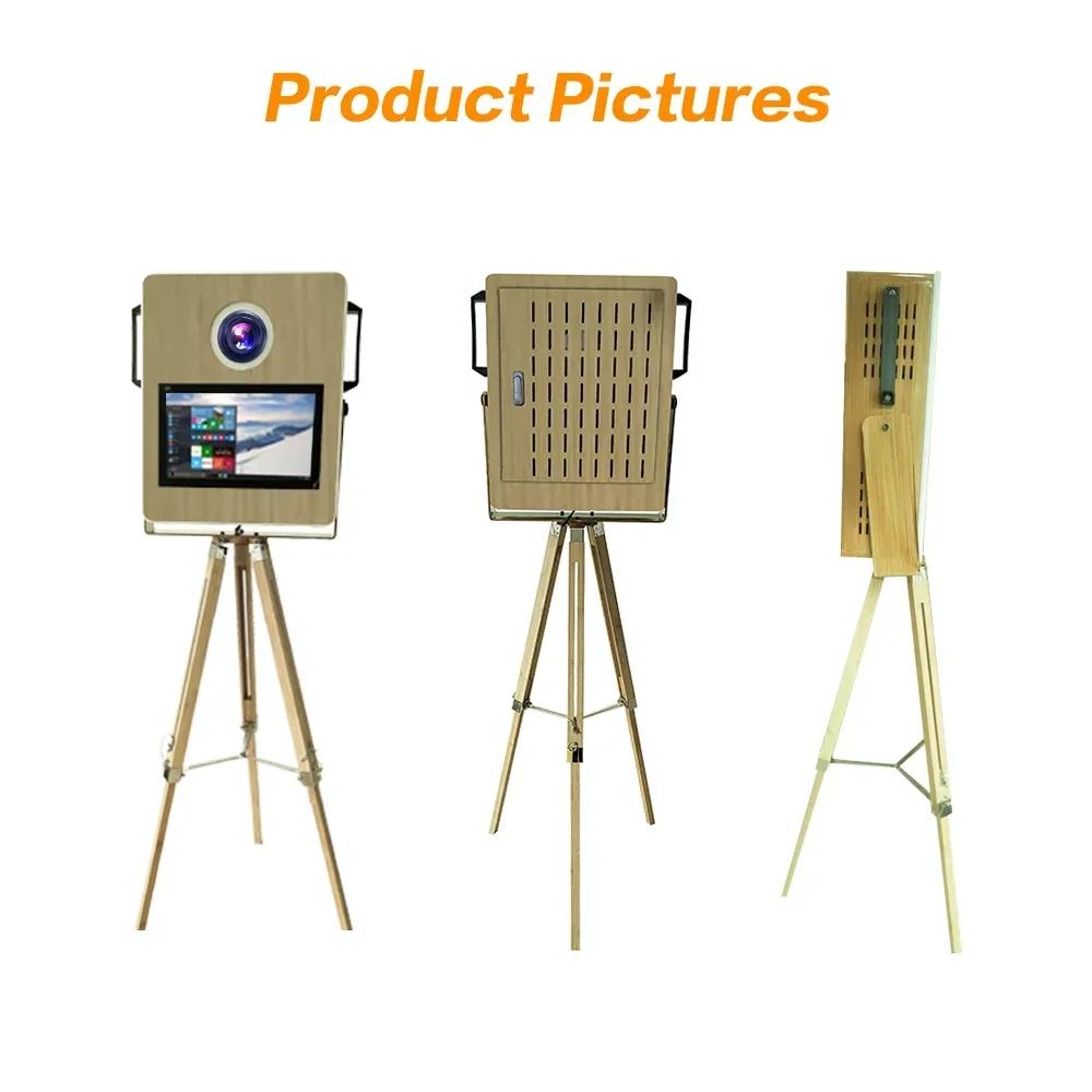 Selfie Retro Photobooth Real Vintage Instant DSLR Wedding wooden Photo Booth Machine with Printer and Camera