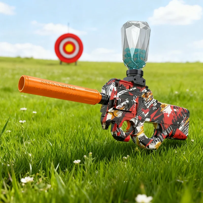 P90 بندقية لعبة الكرة الكهربائية الناسف مسدس اطلاق النار الرياضة لعبة في الهواء الطلق عالية السرعة قابلة للشحن لعبة تفاعلية لصبي الكبار هدية #4