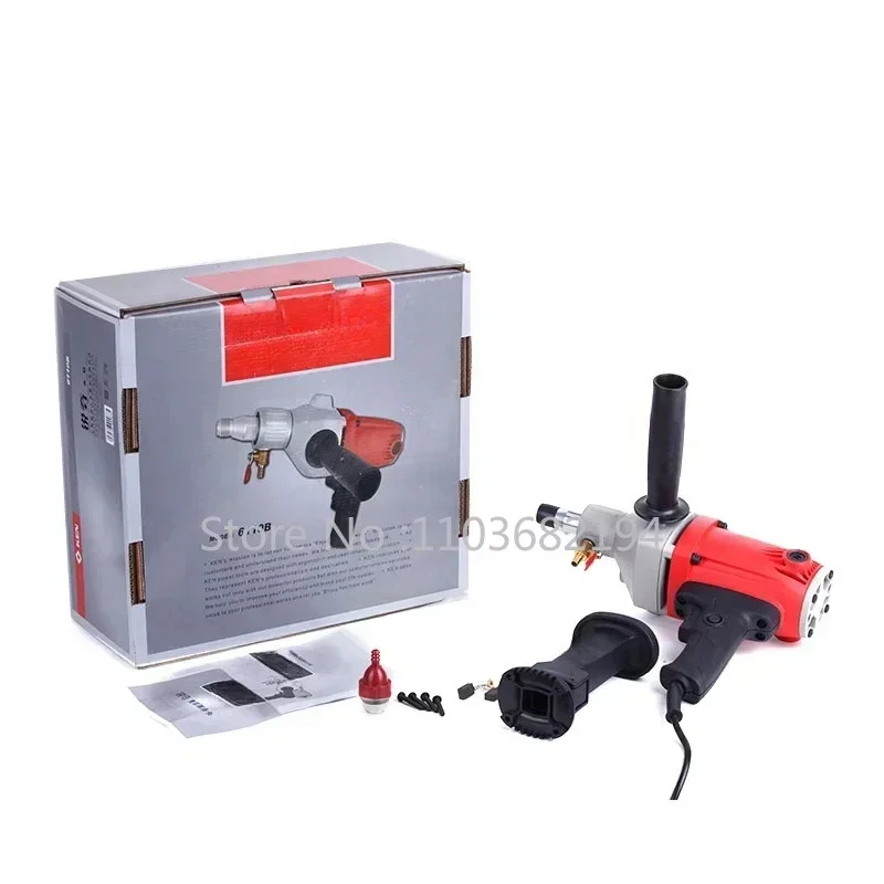 KEN bor listrik profesional 6110B, alat listrik aman dapat diandalkan 1400W 110mm merah berlian Inti mesin