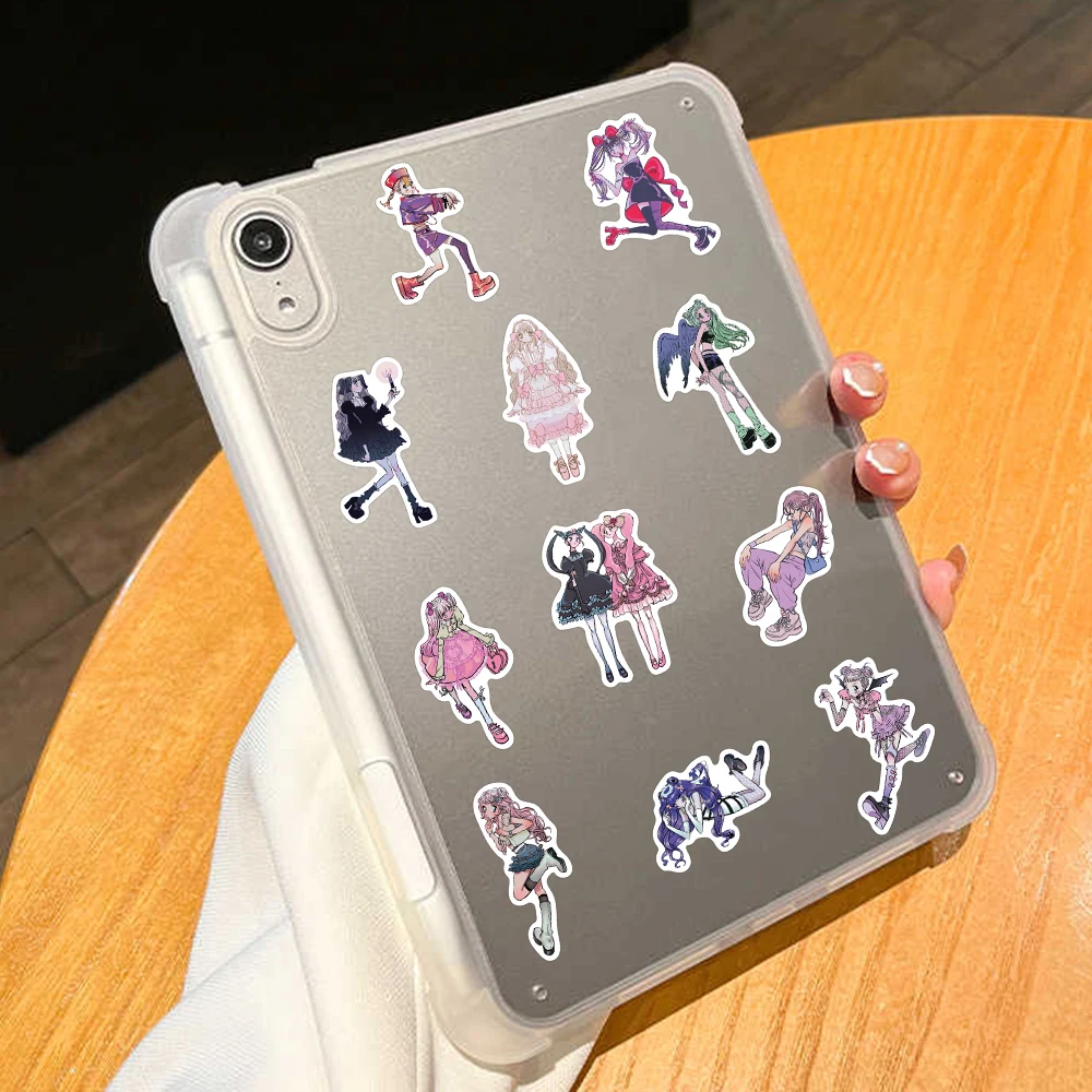 60/123PCS Y2K Domi Lolita Girls Gothic Pink Stickers Cute Anime Aesthetic Decals Phone Case Laptop Stationery Car Toy Sticker