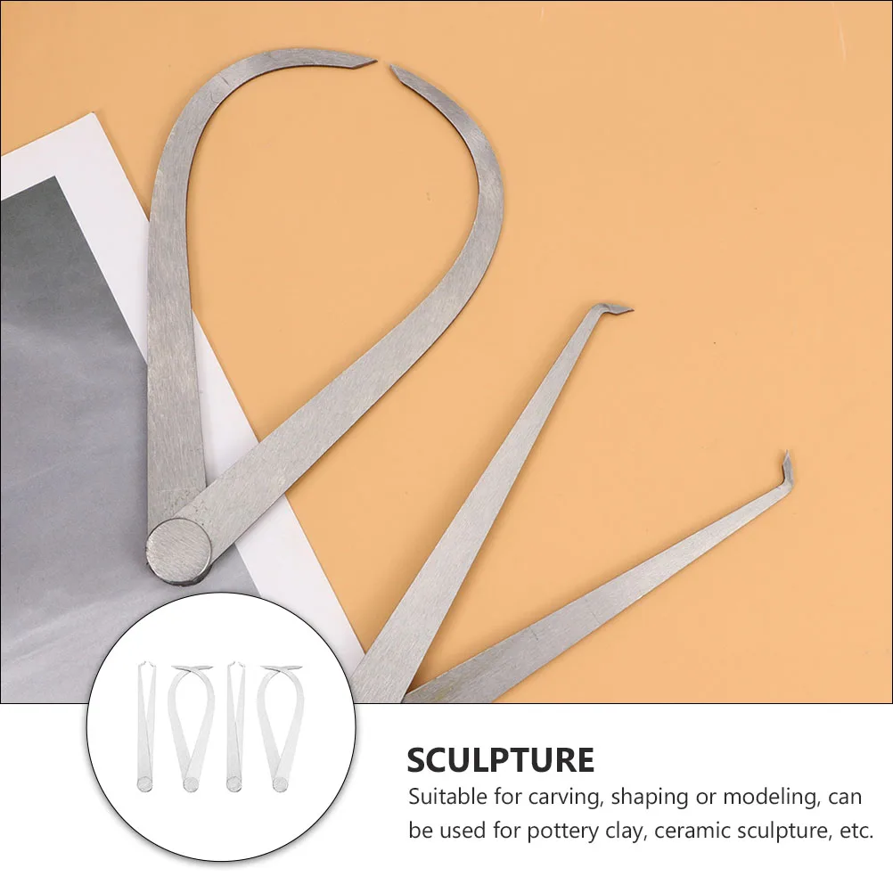 

4pcs Outside Calipers Measurement Tools Compact Lightweight Metal Set For Carving Shaping Modeling
