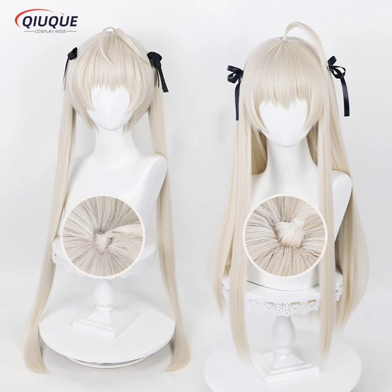 

Anime Yosuga no Sora Kasugano Sora Cosplay Wig Light Grey Golden Long Heat Resistant Synthetic Hair Halloween Wigs + Wig Cap