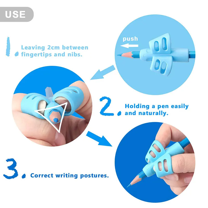 20 buah gagang pena pegangan pensil untuk anak tulisan tangan koreksi postur latihan menulis alat bantu untuk anak-anak