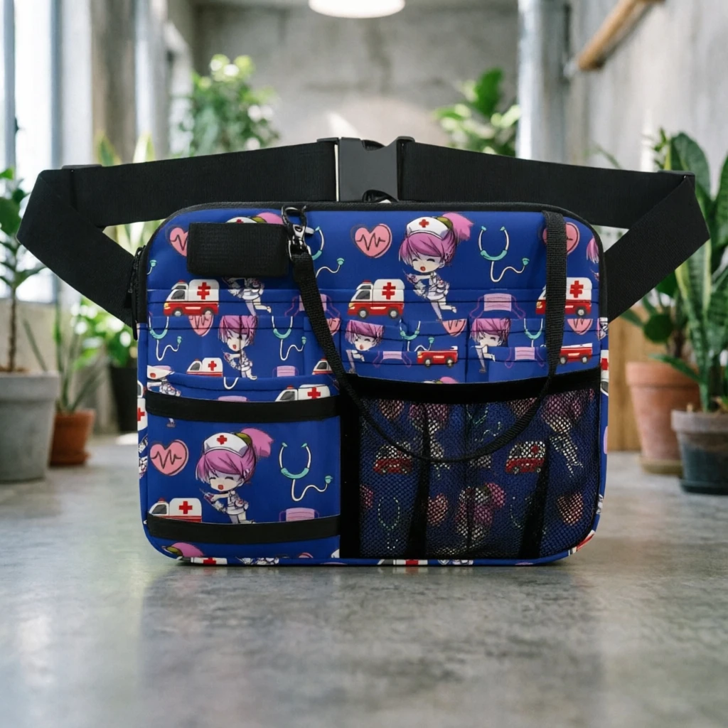 cute-anime-nurse-print-waist-bag-multi-pocket-medical-utility-pouch-stethoscope-holder-adjustable-strap-nurse-gift