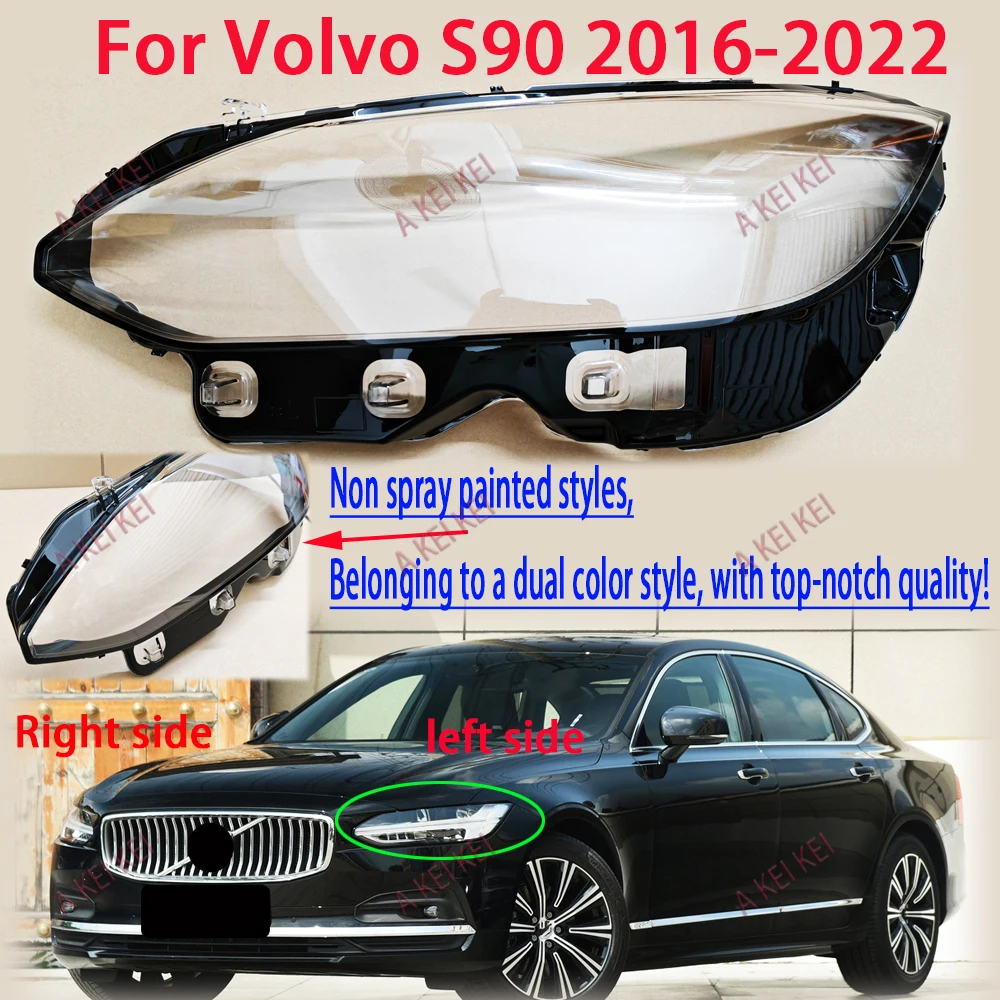 

For Volvo S90 S90L 2016-2022 Car Front Headlamps Cover Shell Waterproof Clear Headlight Lens Replace Original Headlight Shell