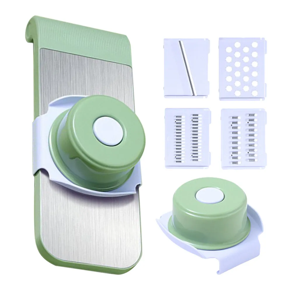 

Набор 4-в-1: овощерезка и терка с премиальной ручкой из ABS-пластика, нержавеющим лезвием, легко моется, компактный размер, для нарезки, измельчения и шинковки