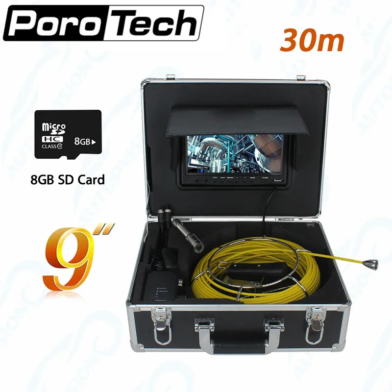 WP90A 23mm camera for sewer inspection service video inspection sewer pipe camera with 9inch display 23mm lens camera 8GB