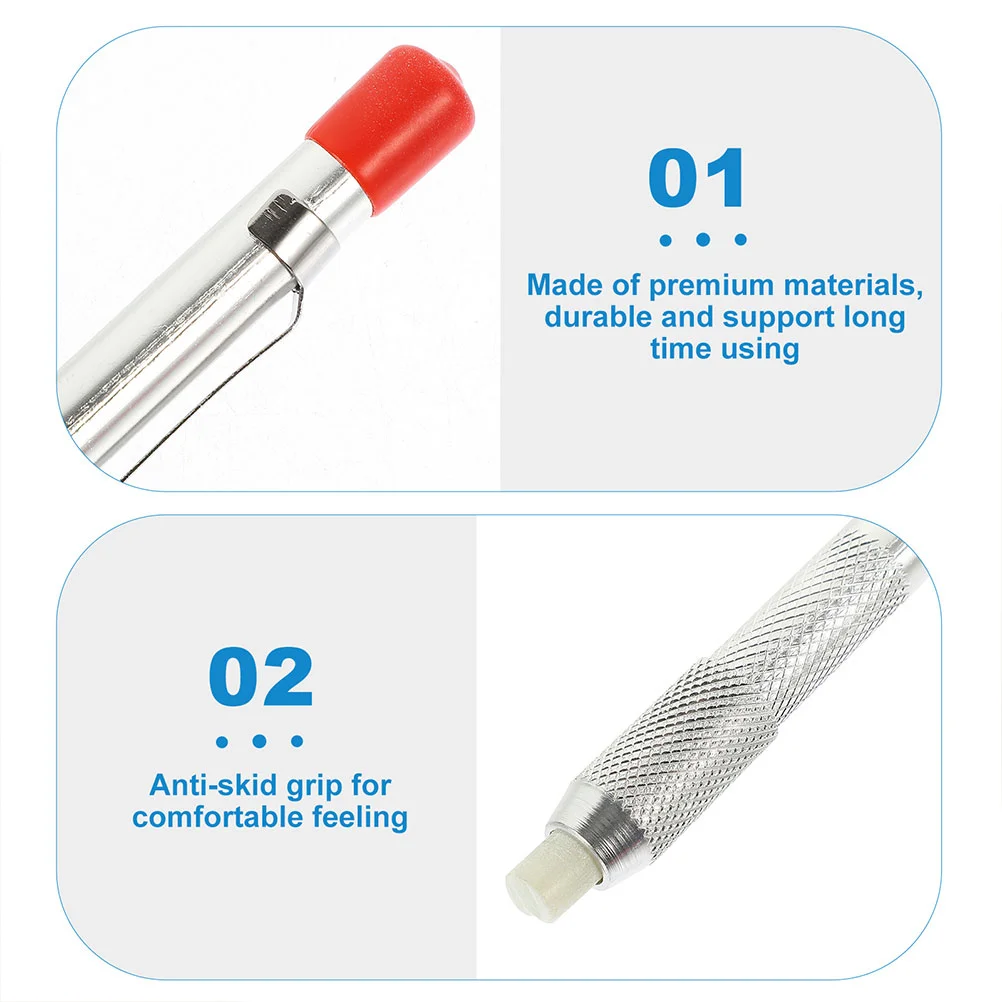 2 buah Soapstone pemegang pena Kit 12 isi ulang Las portabel alat penanda untuk baja aluminium cetak sabun batu pensil mudah